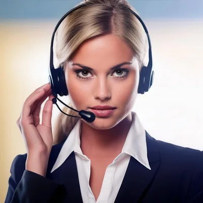 Professional Customer Service Representative Wearing Headset