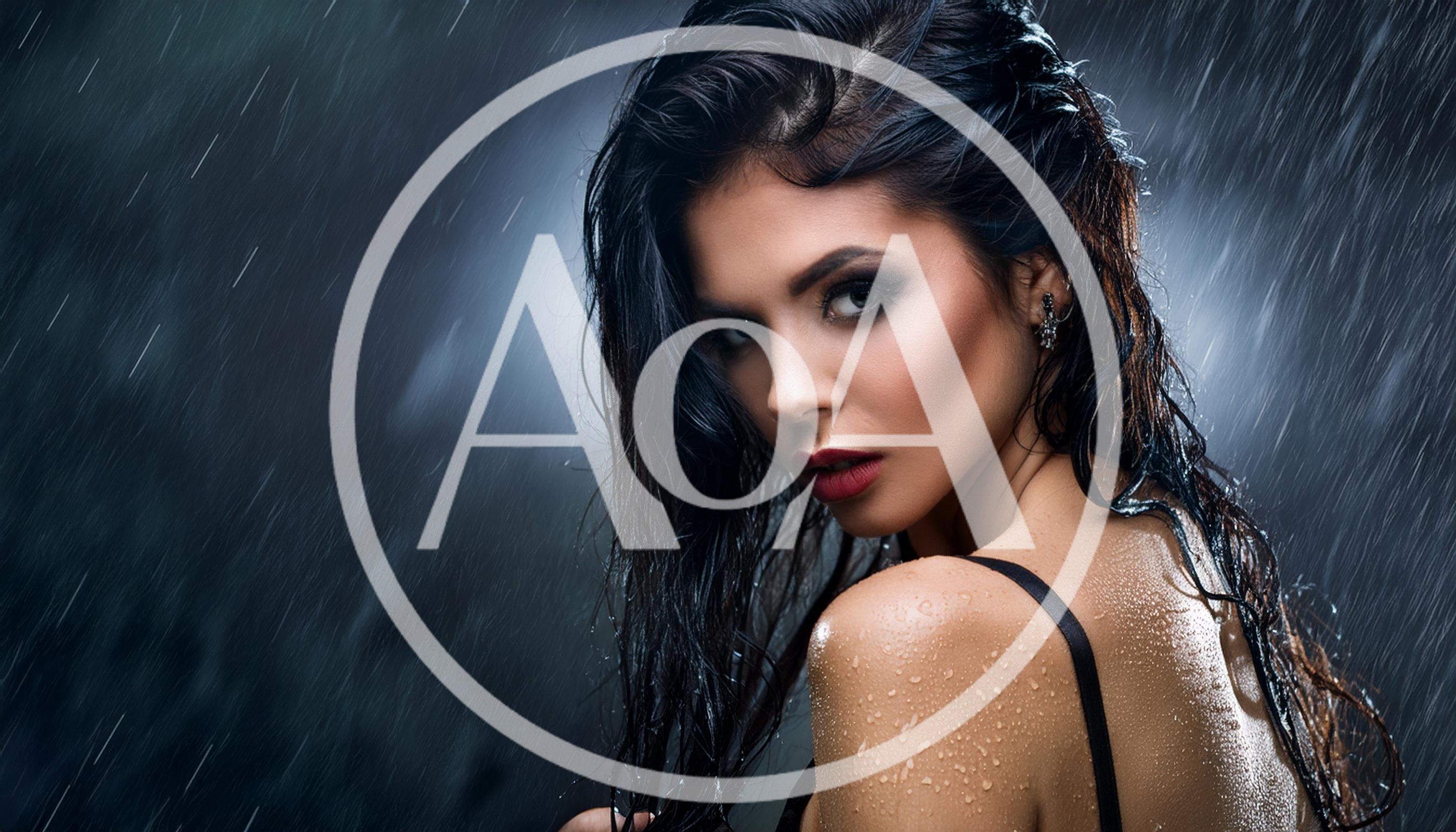 Portrait Of A Wet Woman In The Rain
