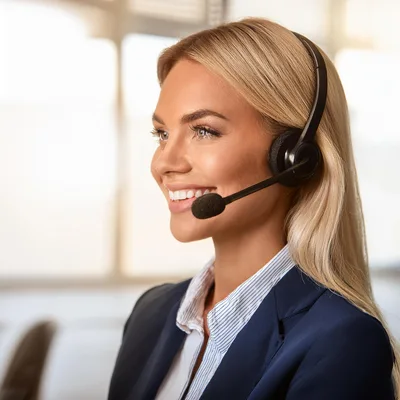 Professional Customer Service Representative Wearing A Headset