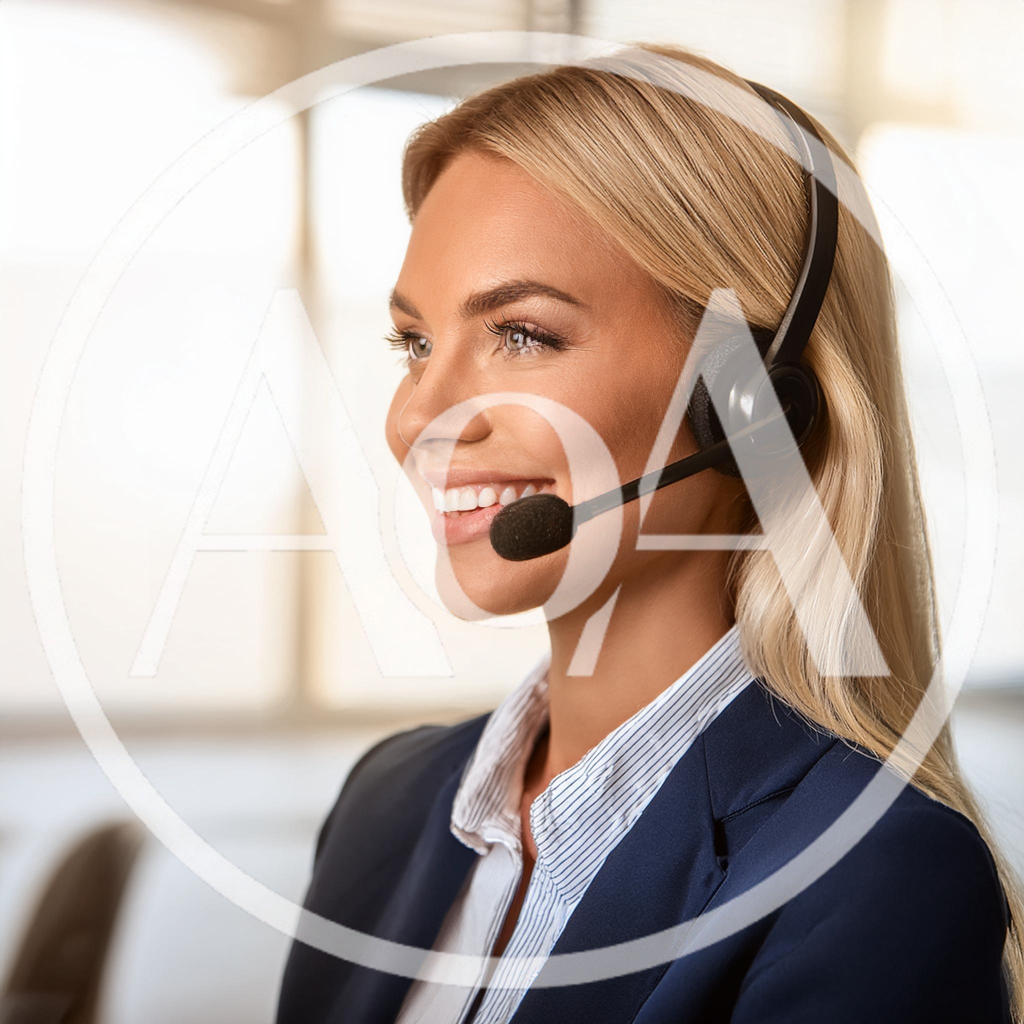 Professional Customer Service Representative Wearing A Headset