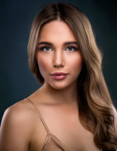 Portrait Of A Beautiful Young Woman With Long Hair