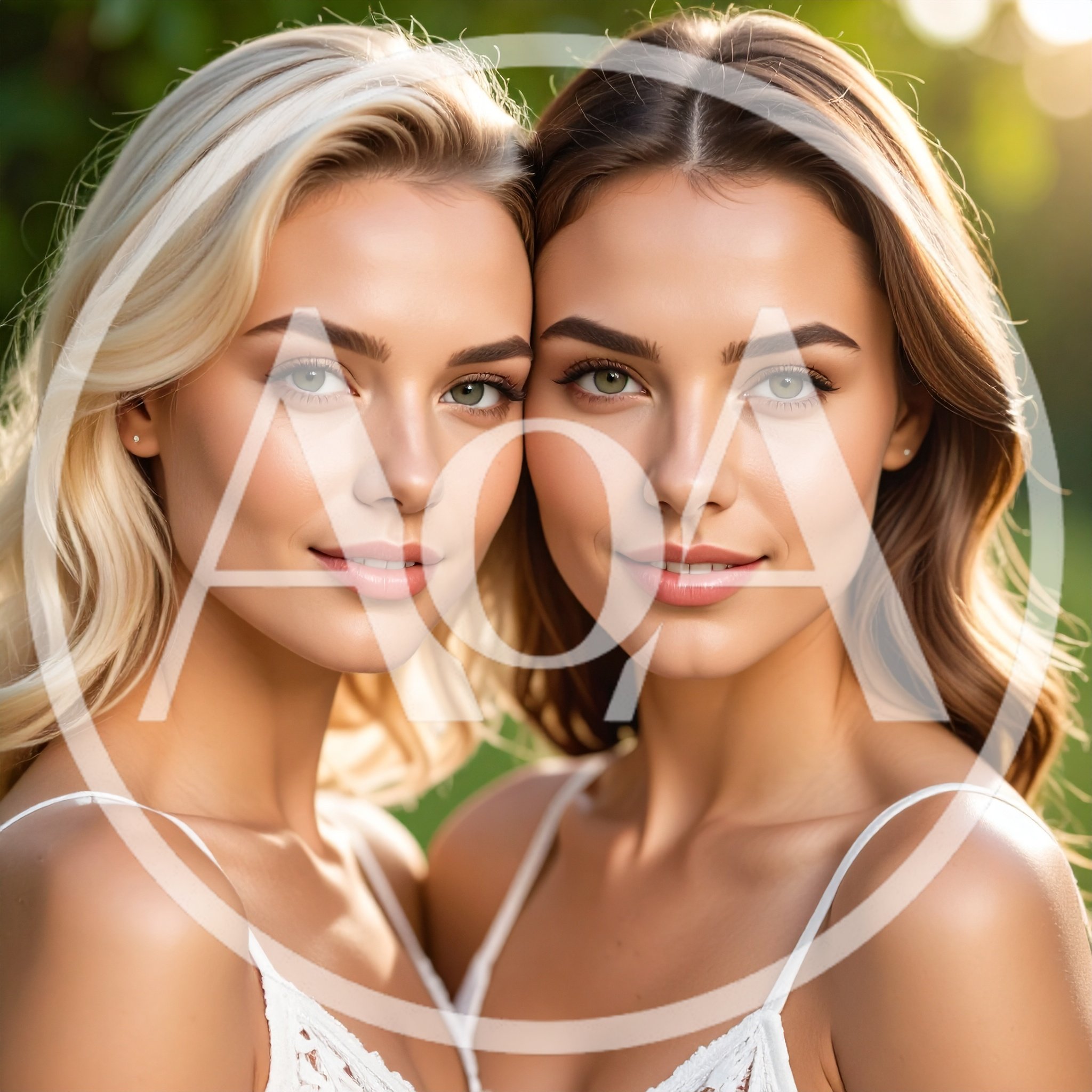 Portrait Of Two Beautiful Young Women Outdoors