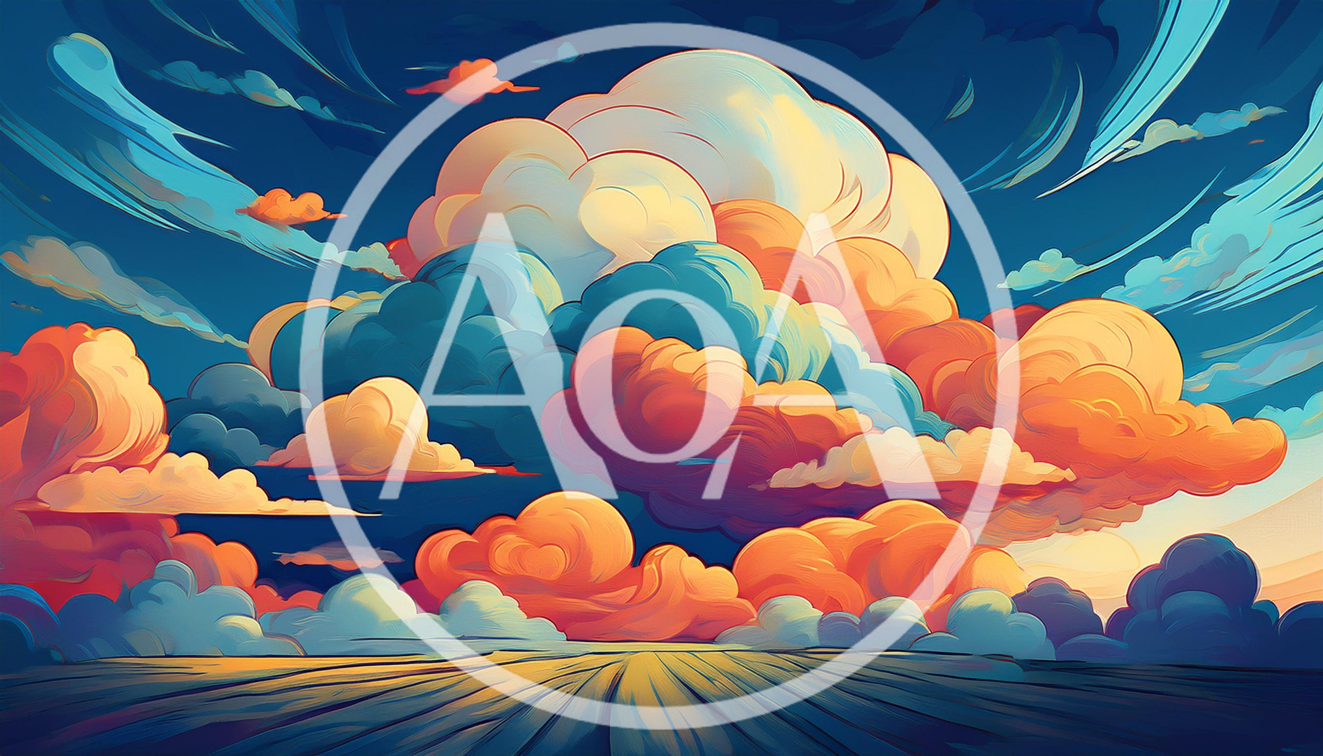 Stylized Digital Illustration Of Vibrant Sunset Clouds