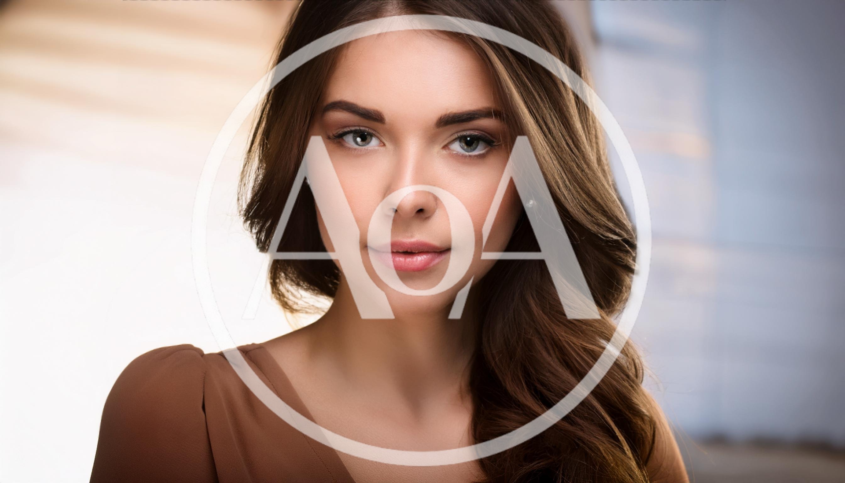 Portrait Of A Beautiful Young Woman With Brown Hair