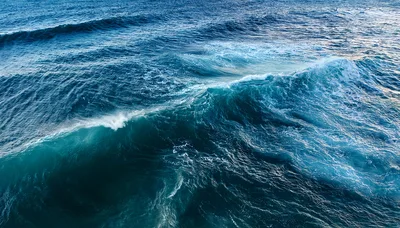 Aerial View Of Rolling Ocean Waves