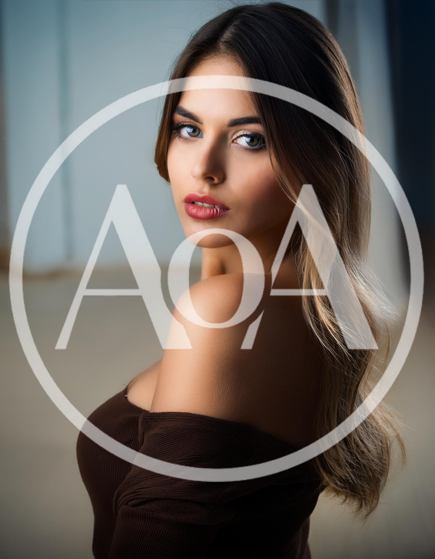 Portrait Of A Beautiful Young Woman With Long Hair