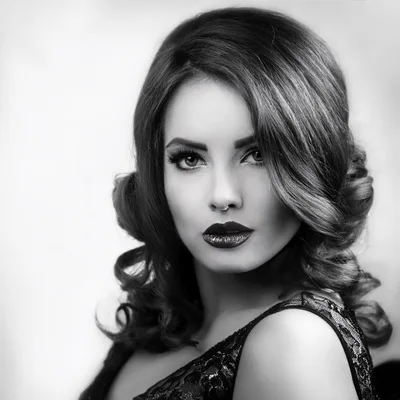 Portrait Of A Glamorous Woman With Vintage Hairstyle