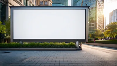 Blank Billboard Mockup in Modern City Plaza