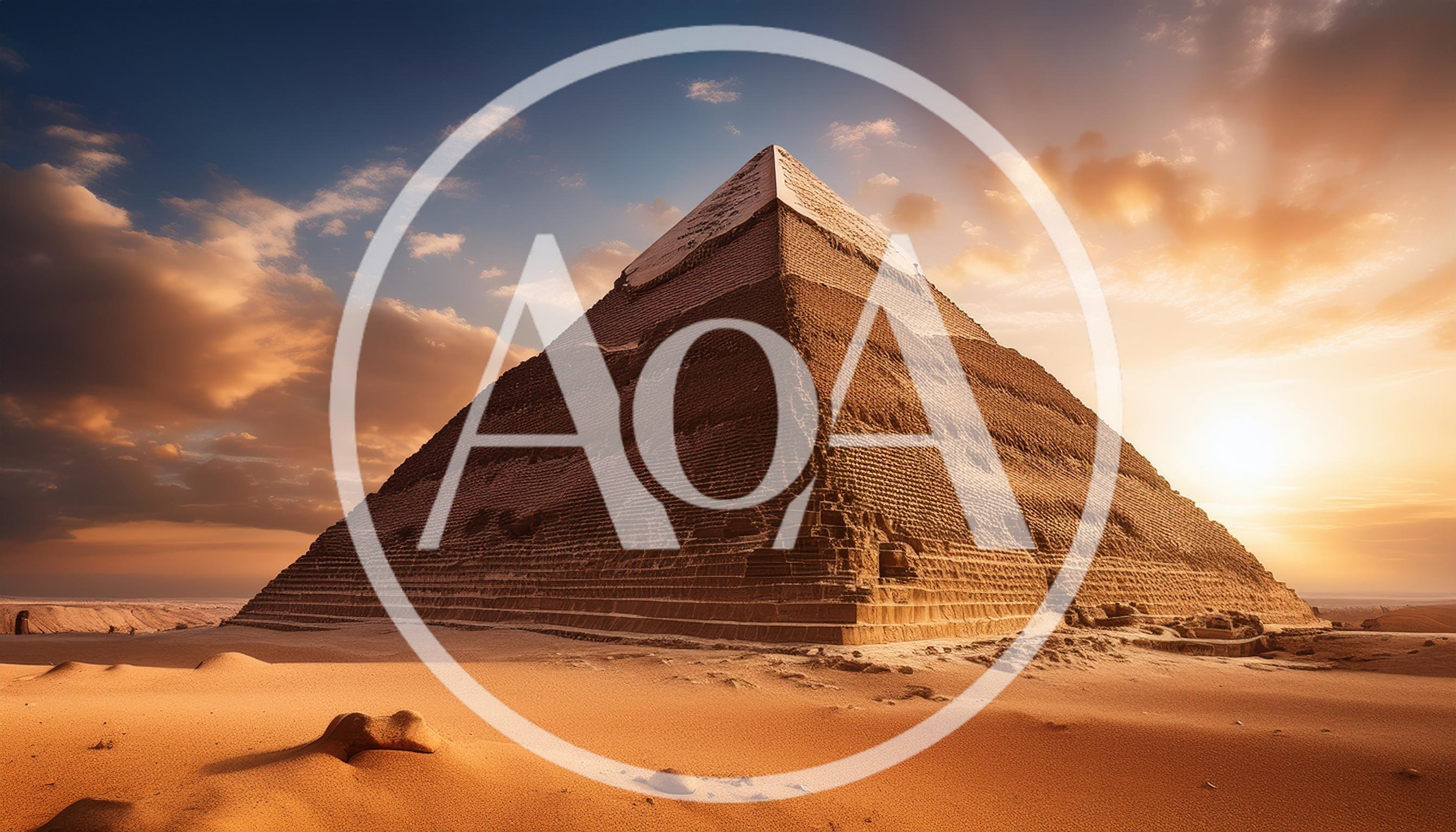 Ancient Egyptian Pyramid Under A Golden Sunset Sky
