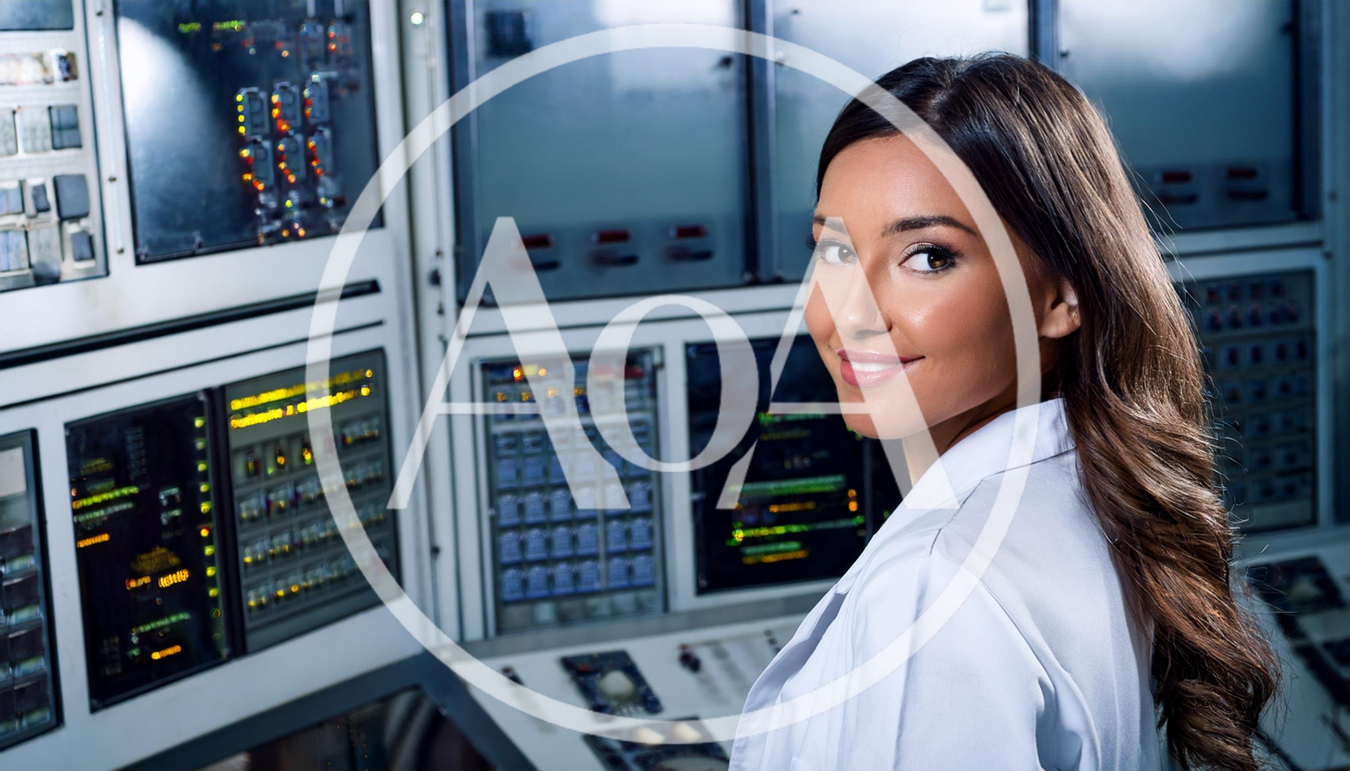 Female Scientist Working In A High Tech Control Room