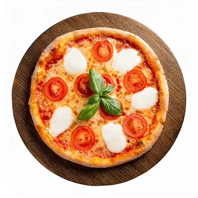 Fresh Margherita Pizza on a Wooden Serving Board