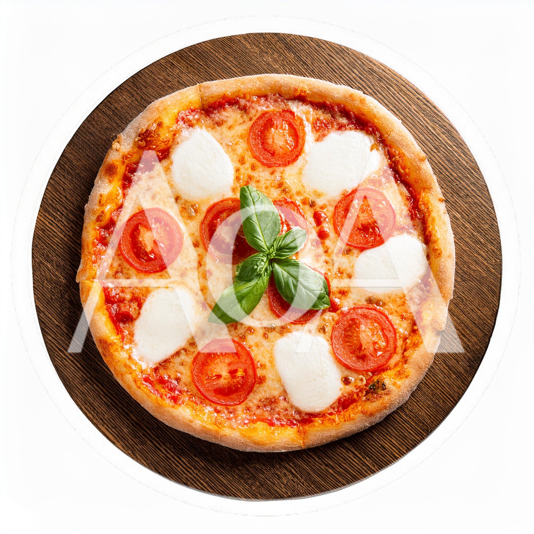 Fresh Margherita Pizza on a Wooden Serving Board