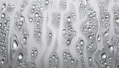 Water Droplets Condensation On A Frosted Glass Surface