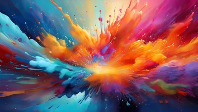 Abstract Colorful Paint Explosion Background