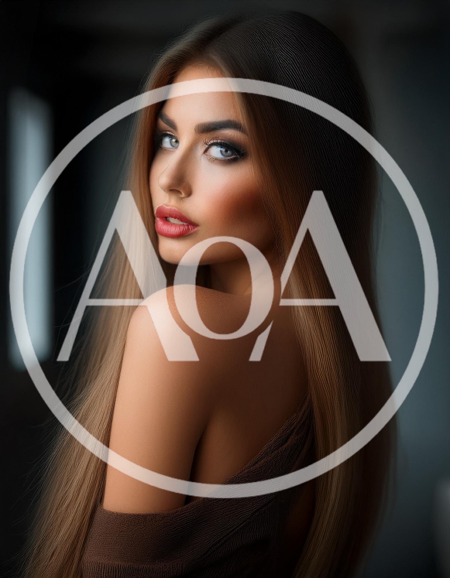 Portrait Of A Beautiful Woman With Long Straight Hair