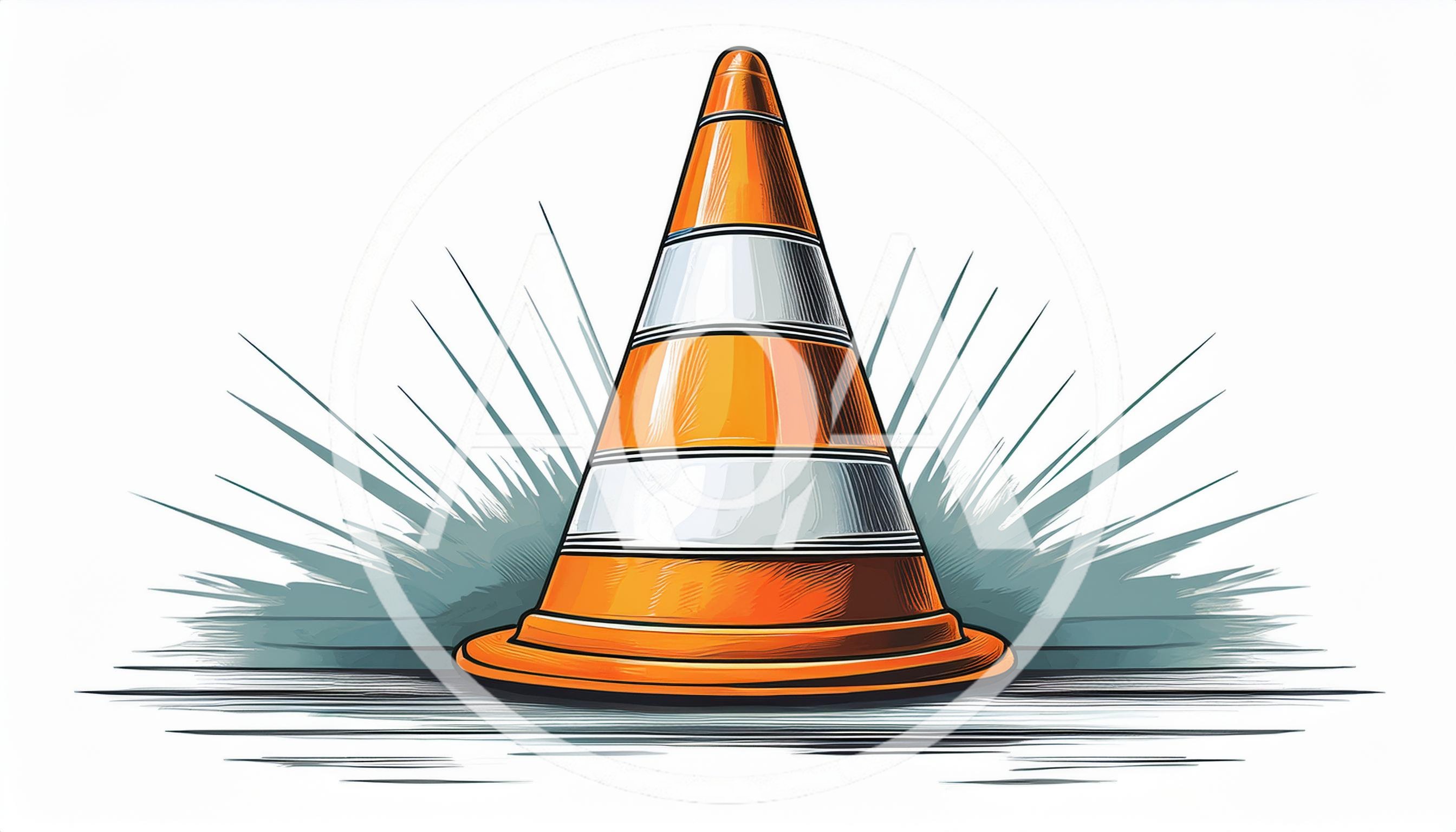 Stylized Orange Traffic Cone Illustration