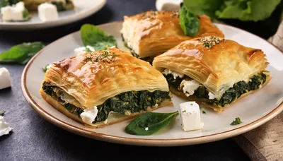 Spinach and Feta Cheese Spanakopita Pastry