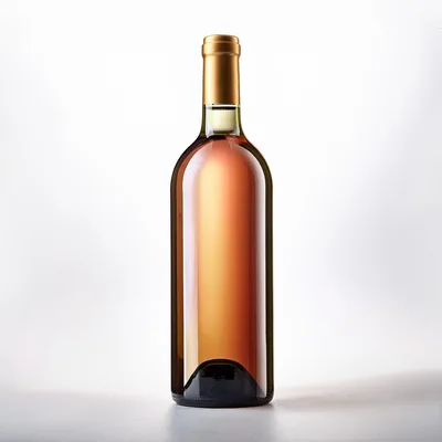 Full Bottle Of Rose Wine With Gold Foil Cap