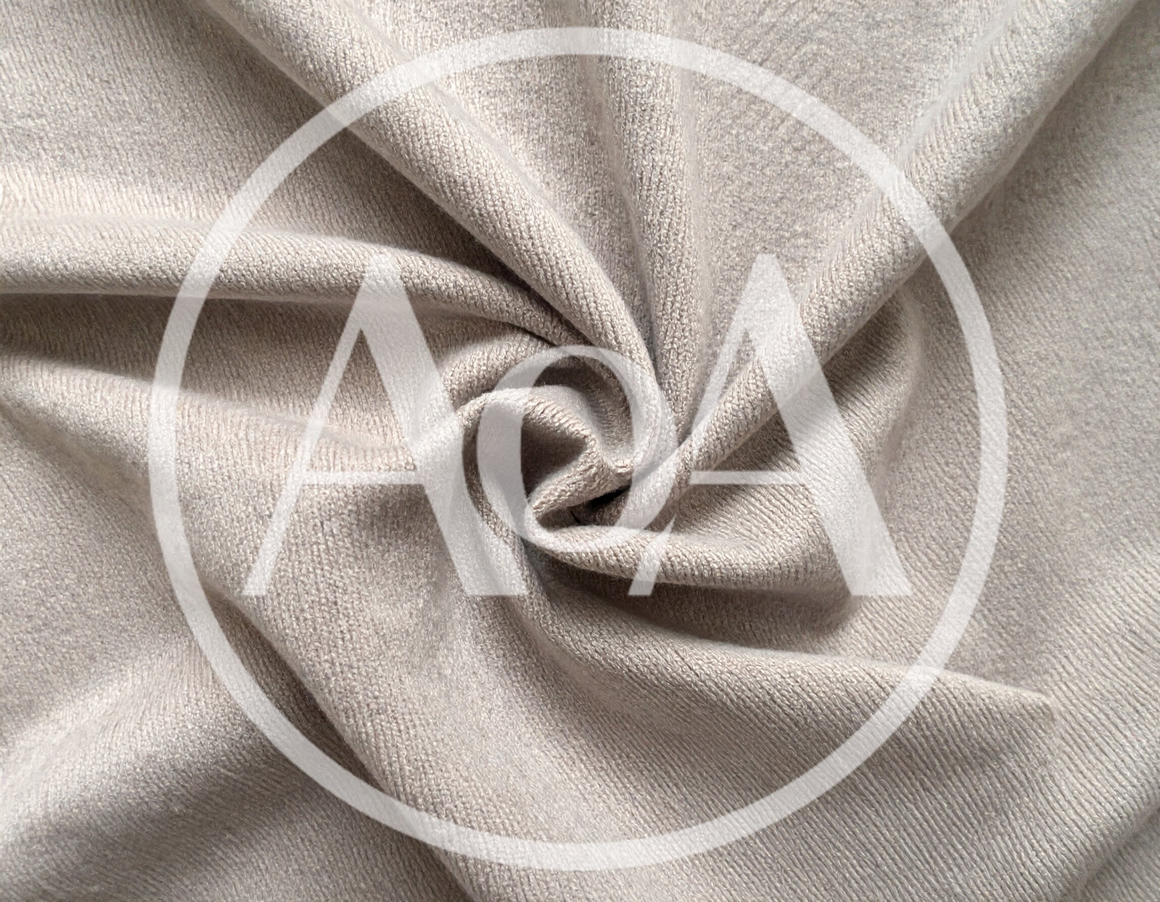 Soft Beige Knitted Fabric Texture Swirl