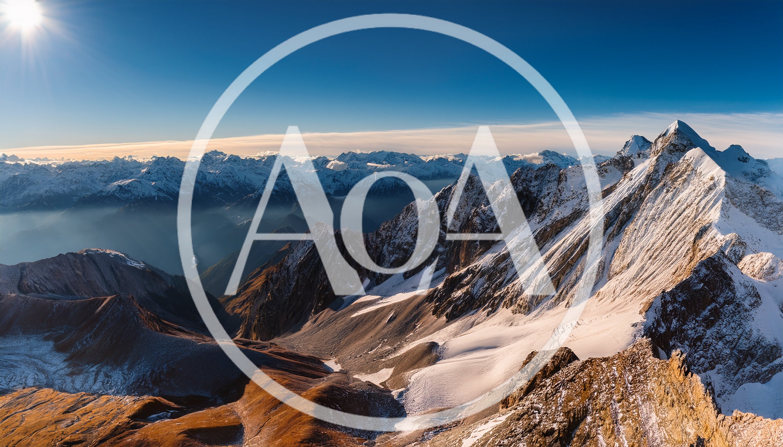 Panoramic View Of Snow Covered Mountain Peaks