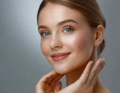 Portrait Of A Beautiful Young Woman With Natural Makeup