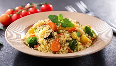 Vegetable Couscous Salad on a Plate