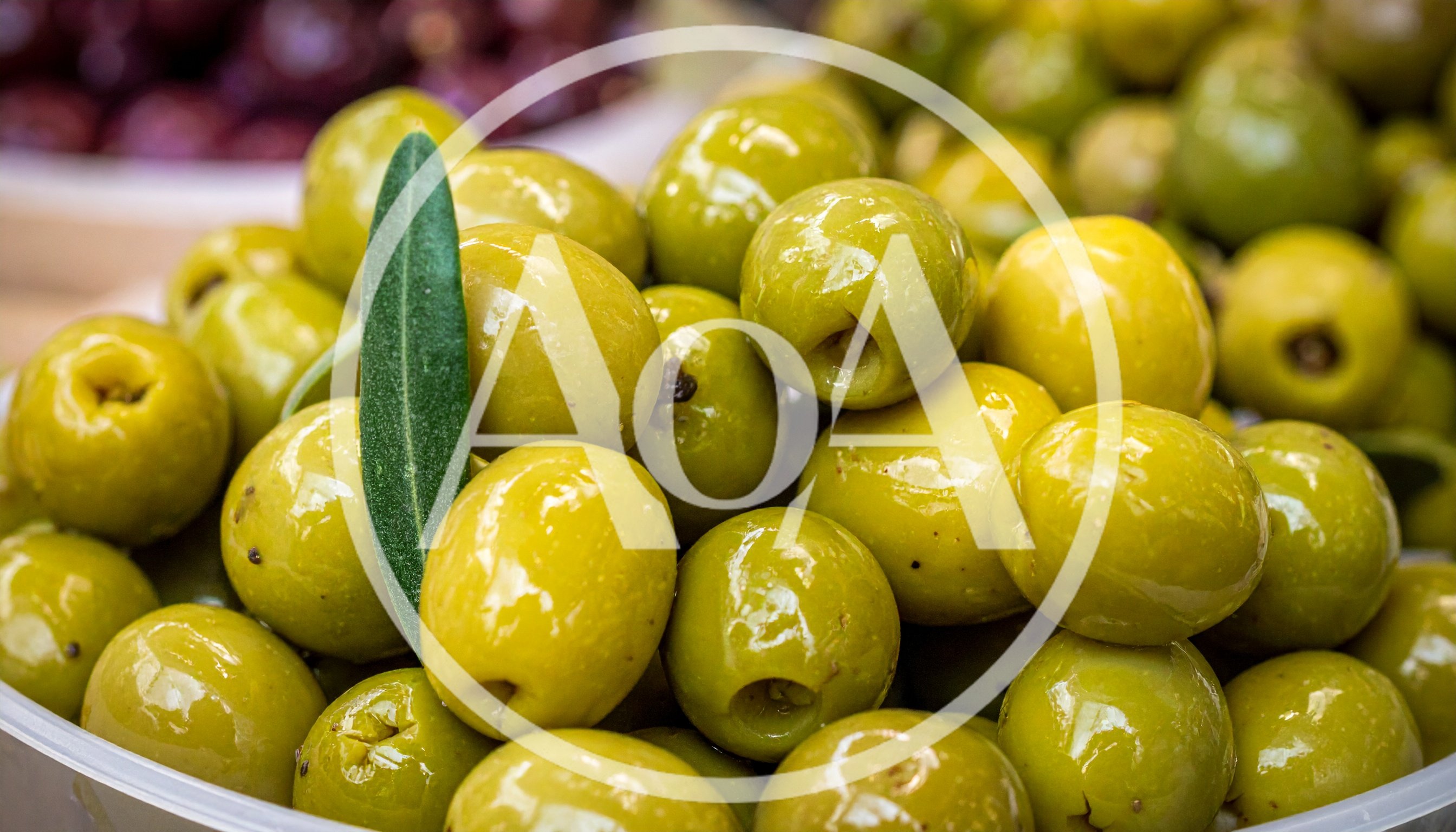 Fresh Green Olives In A Bowl