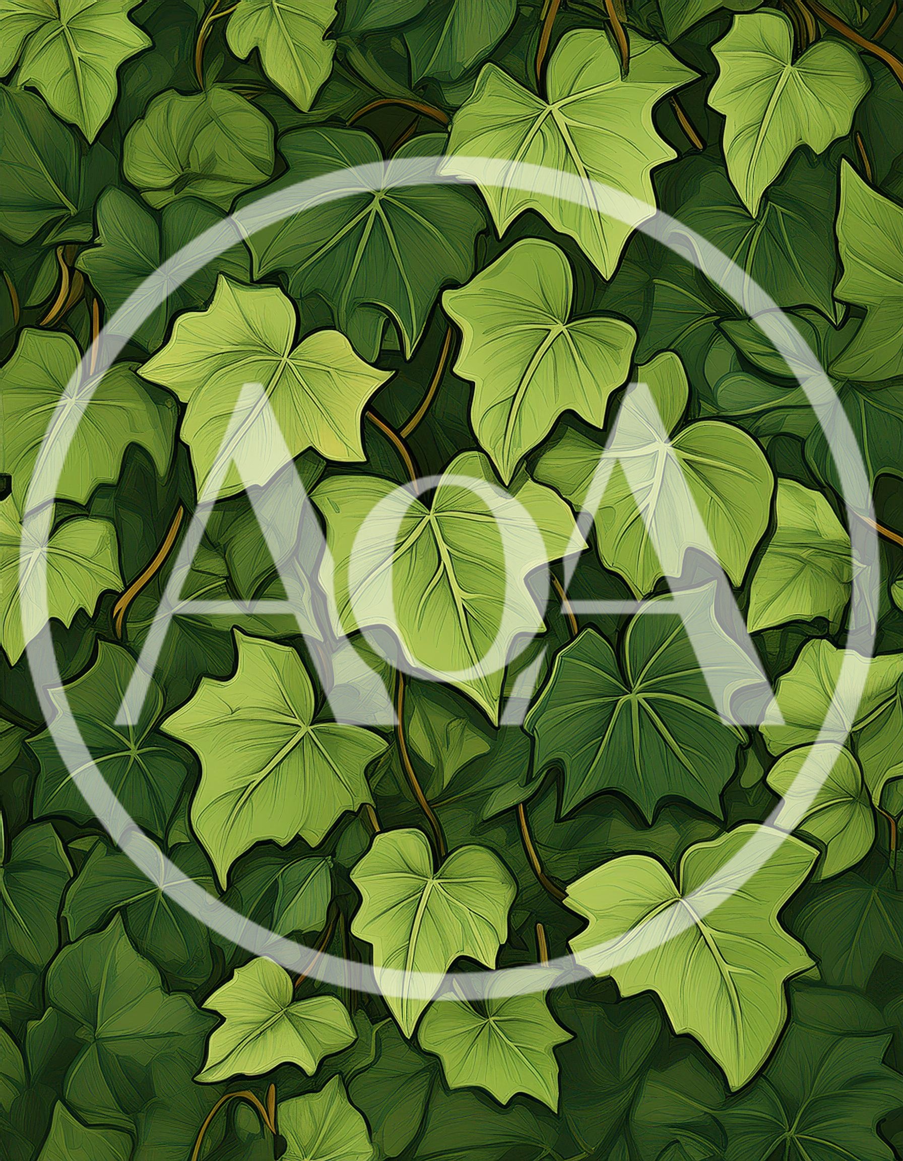 Lush Green Ivy Leaves Pattern Background