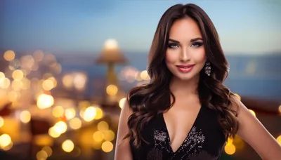 Portrait Of A Beautiful Woman In Evening Dress