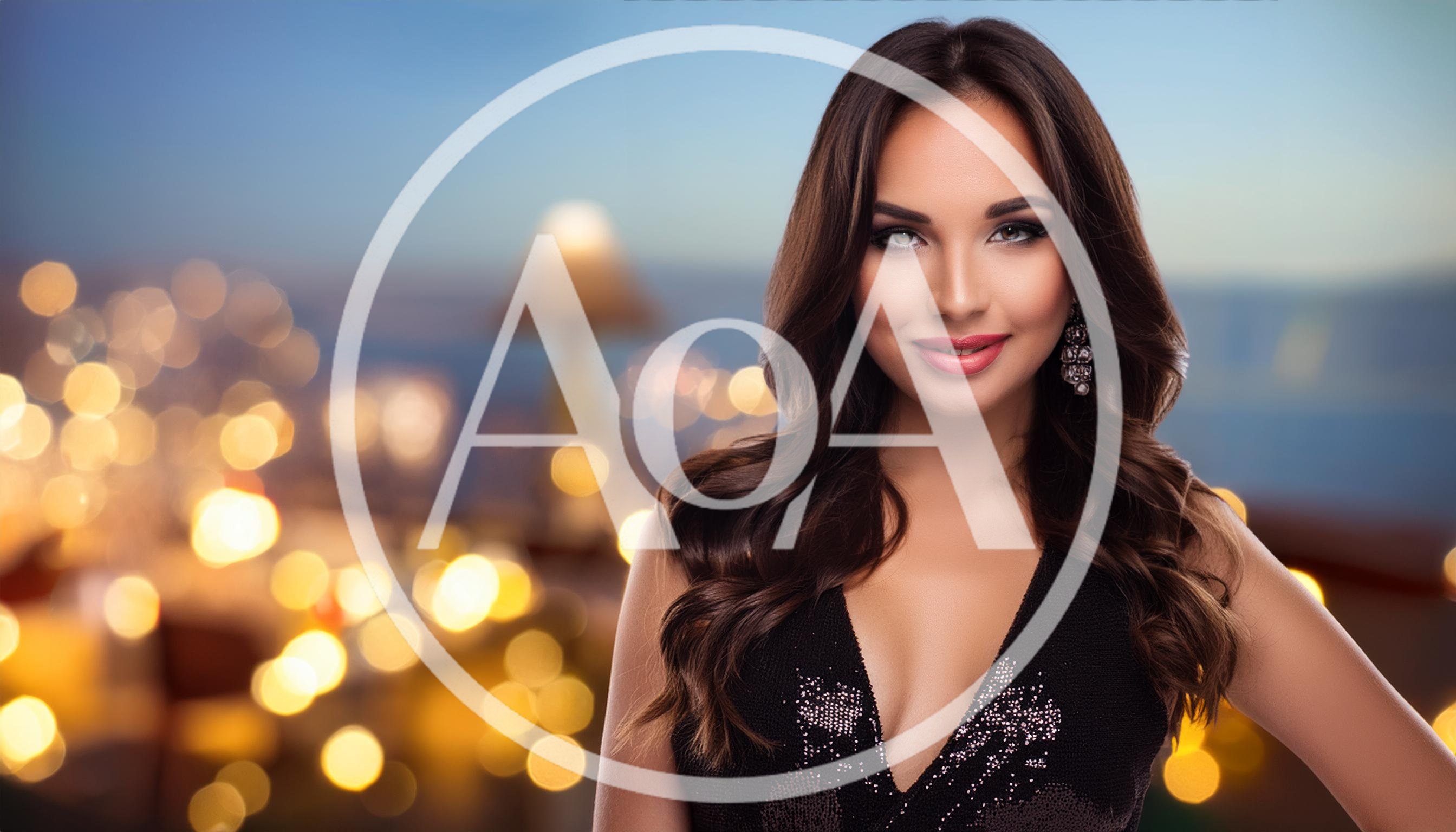 Portrait Of A Beautiful Woman In Evening Dress