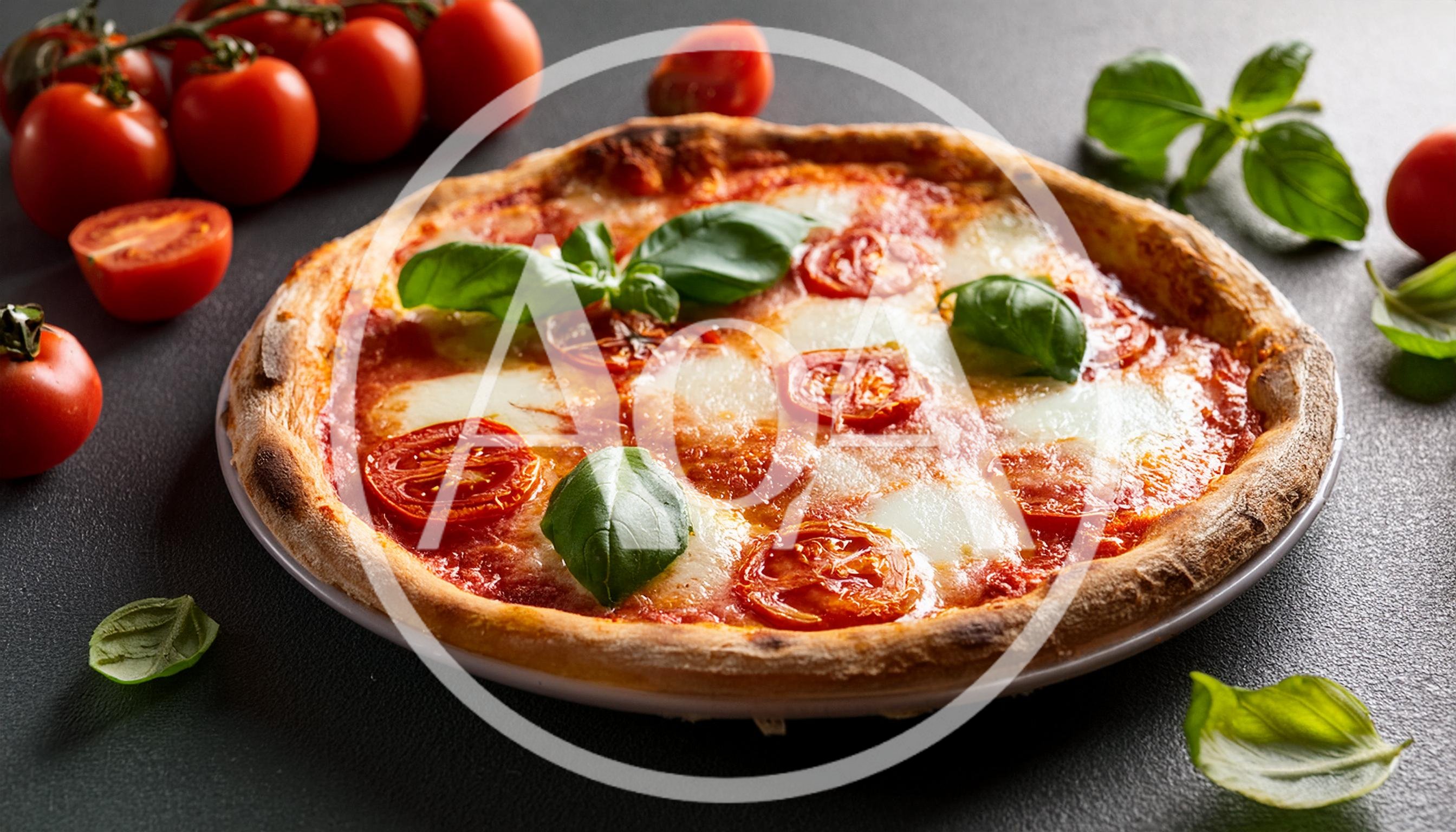 Fresh Margherita Pizza With Cherry Tomatoes And Basil