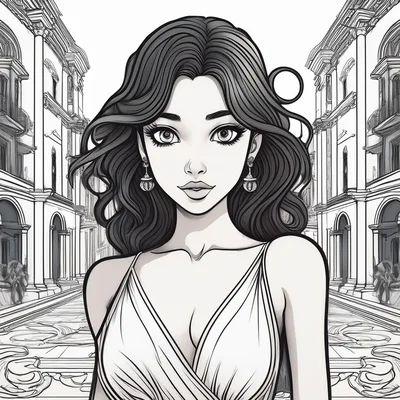 Anime Style Portrait Of A Beautiful Woman In City