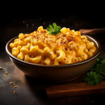 Bowl Of Creamy Baked Macaroni And Cheese