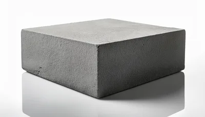 Gray Concrete Block On White Background