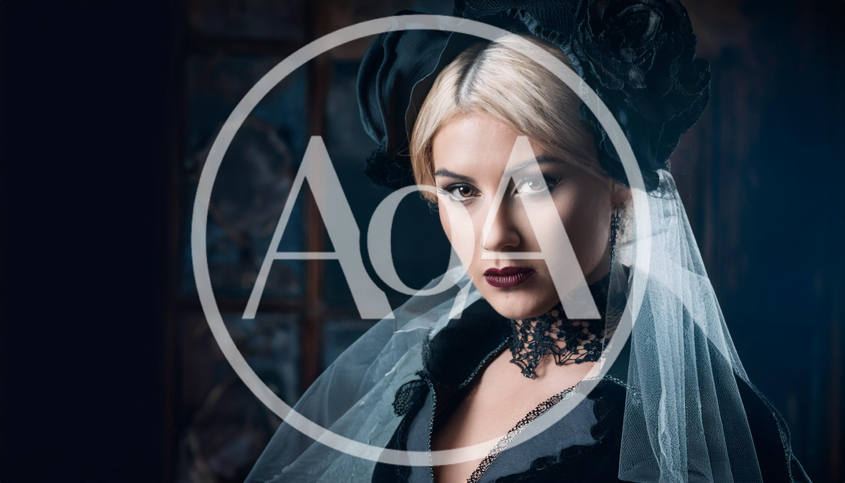 Gothic Woman In Victorian Mourning Attire