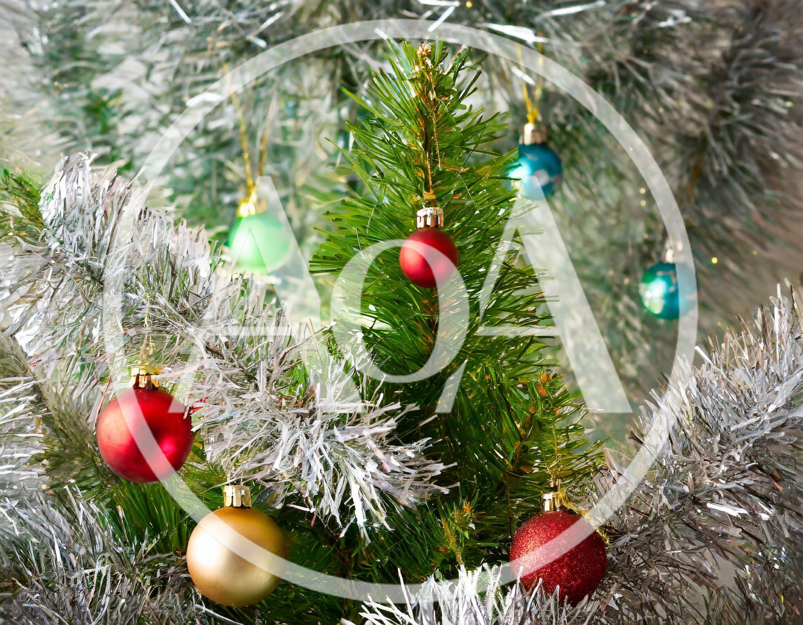Small Christmas Tree Decorated With Colorful Ornaments