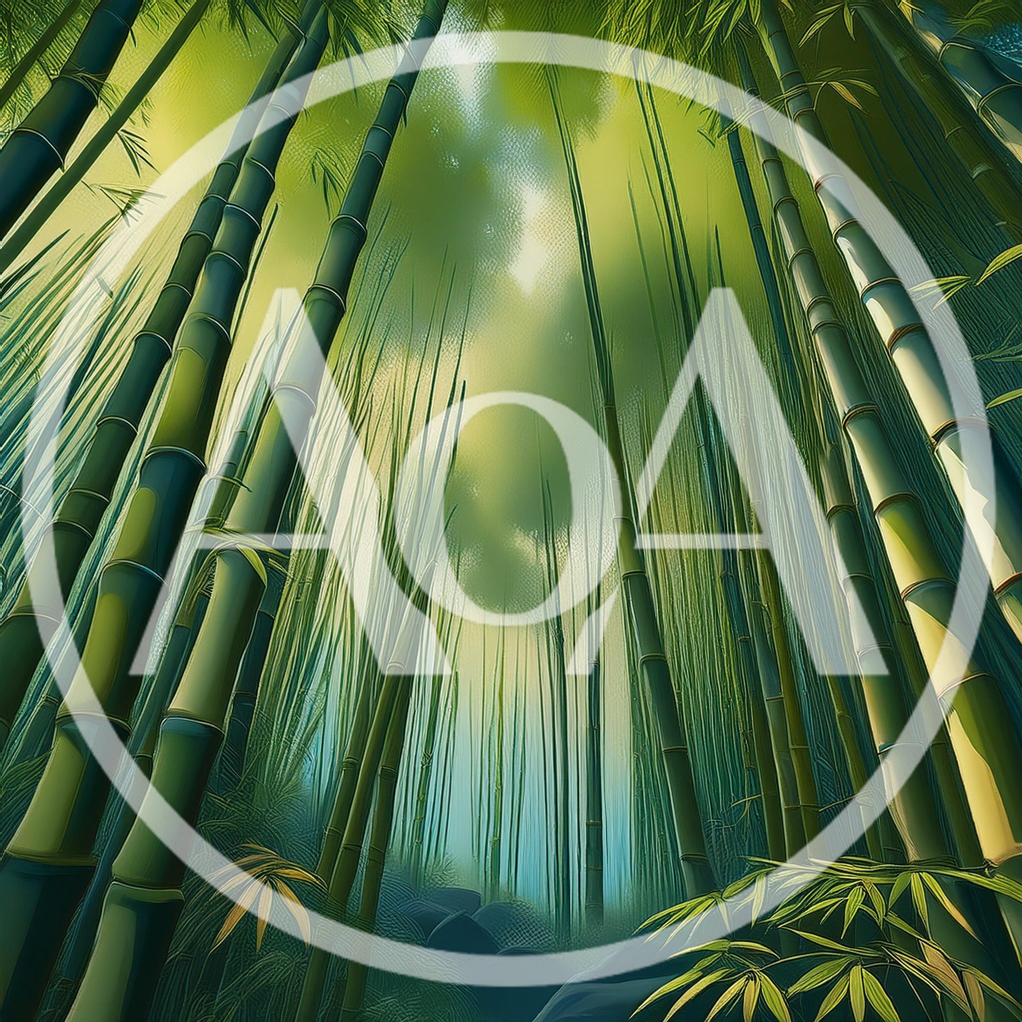 Low Angle View Of A Lush Bamboo Forest