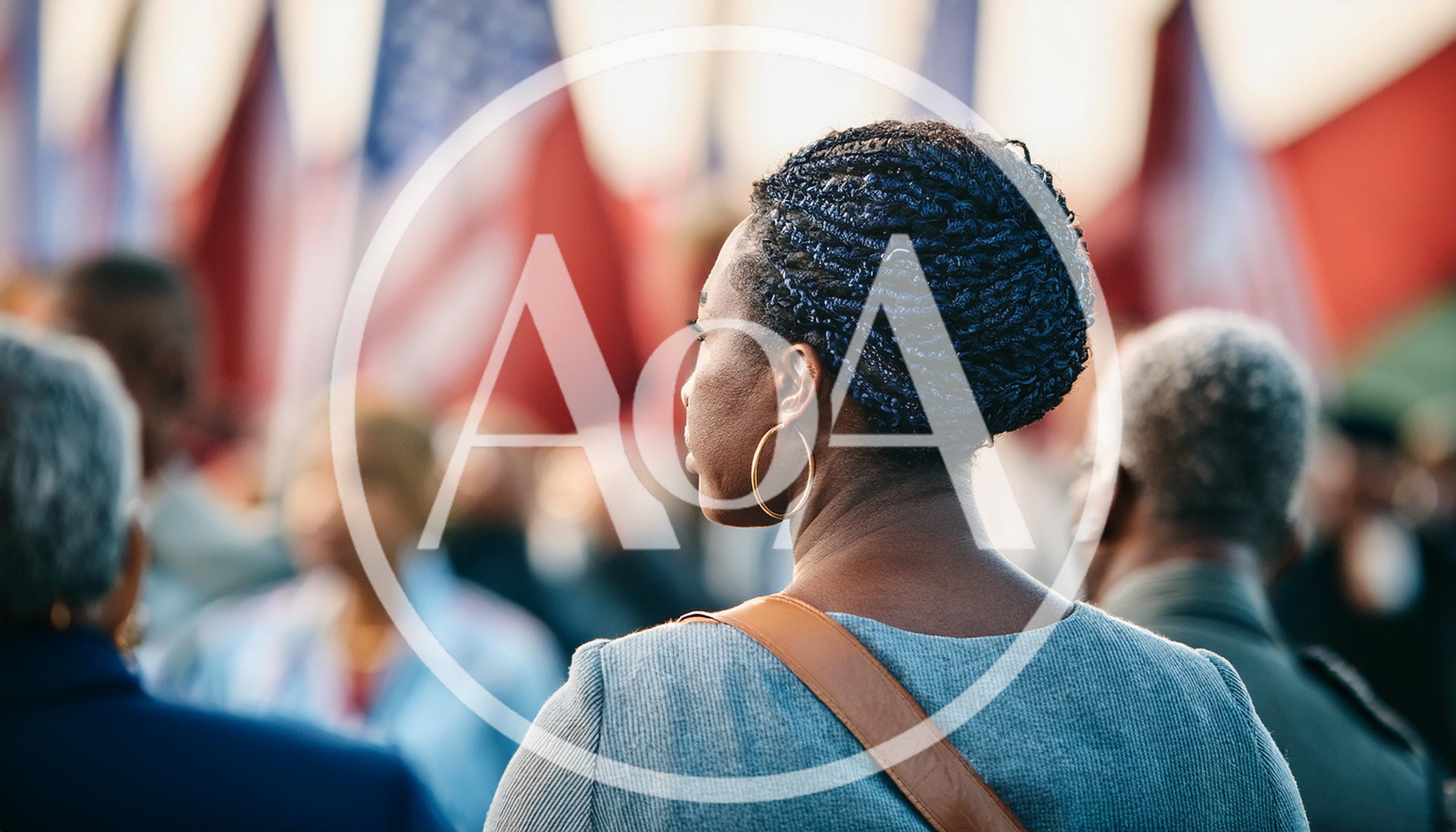African American Woman Standing in a Crowd