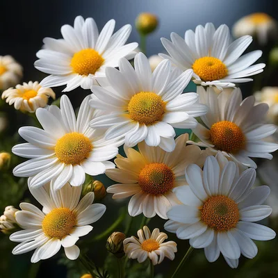Close Up Of Fresh White Daisy Flowers