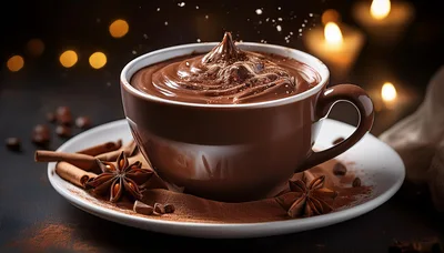 Cup of Rich Hot Chocolate with Spices