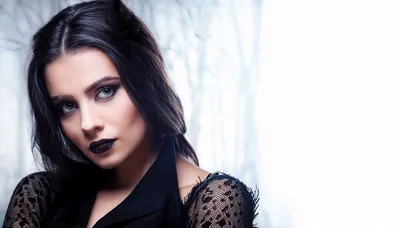 Portrait Of A Gothic Woman With Dark Makeup