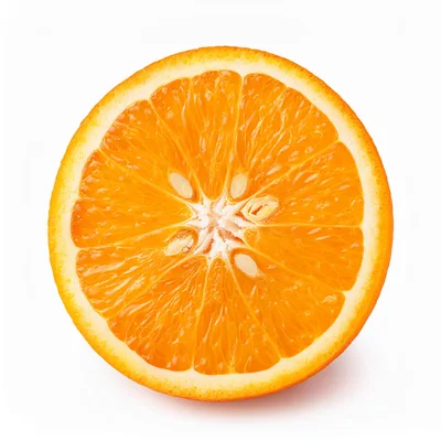 Fresh Half Cut Orange Fruit Isolated On White Background