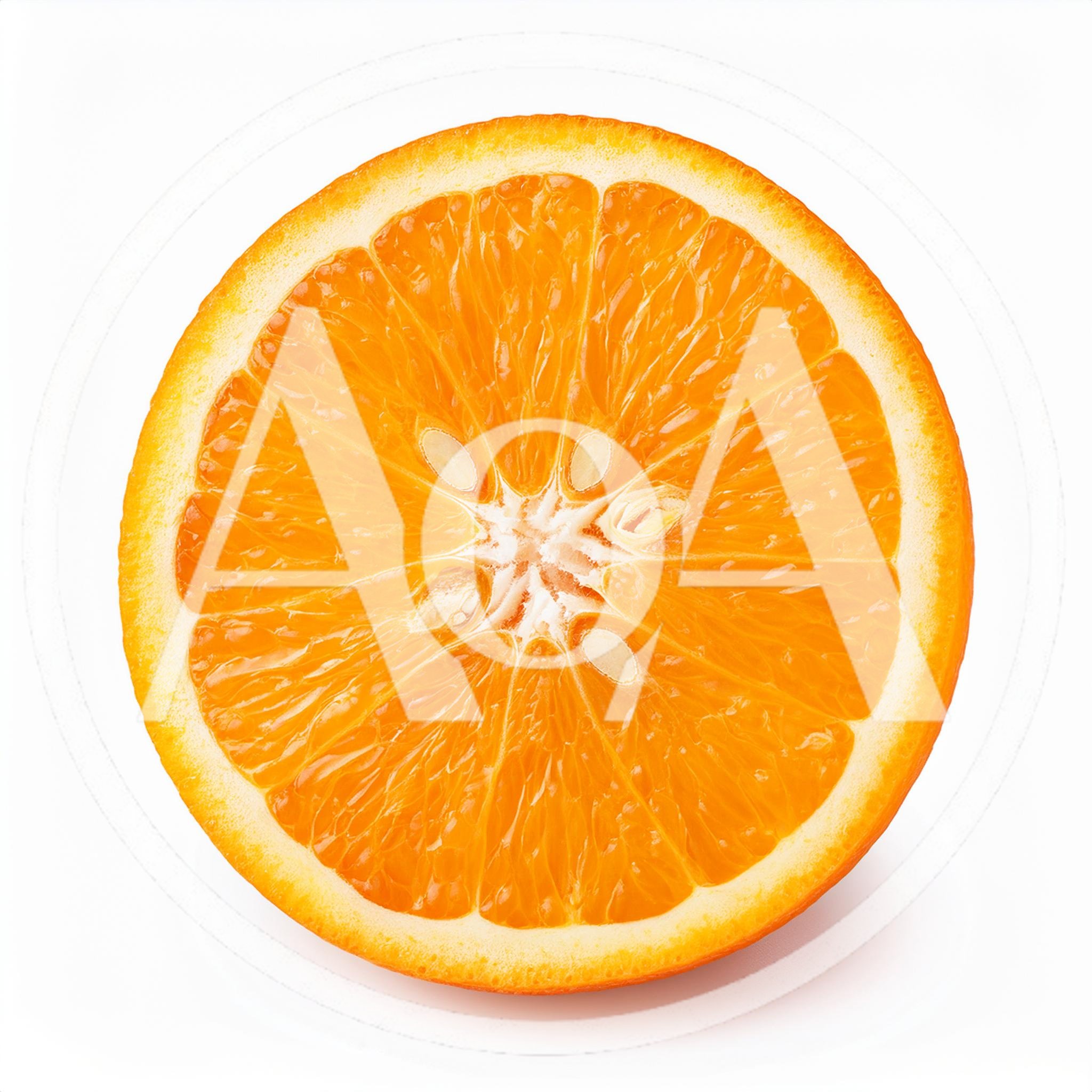 Fresh Half Cut Orange Fruit Isolated On White Background