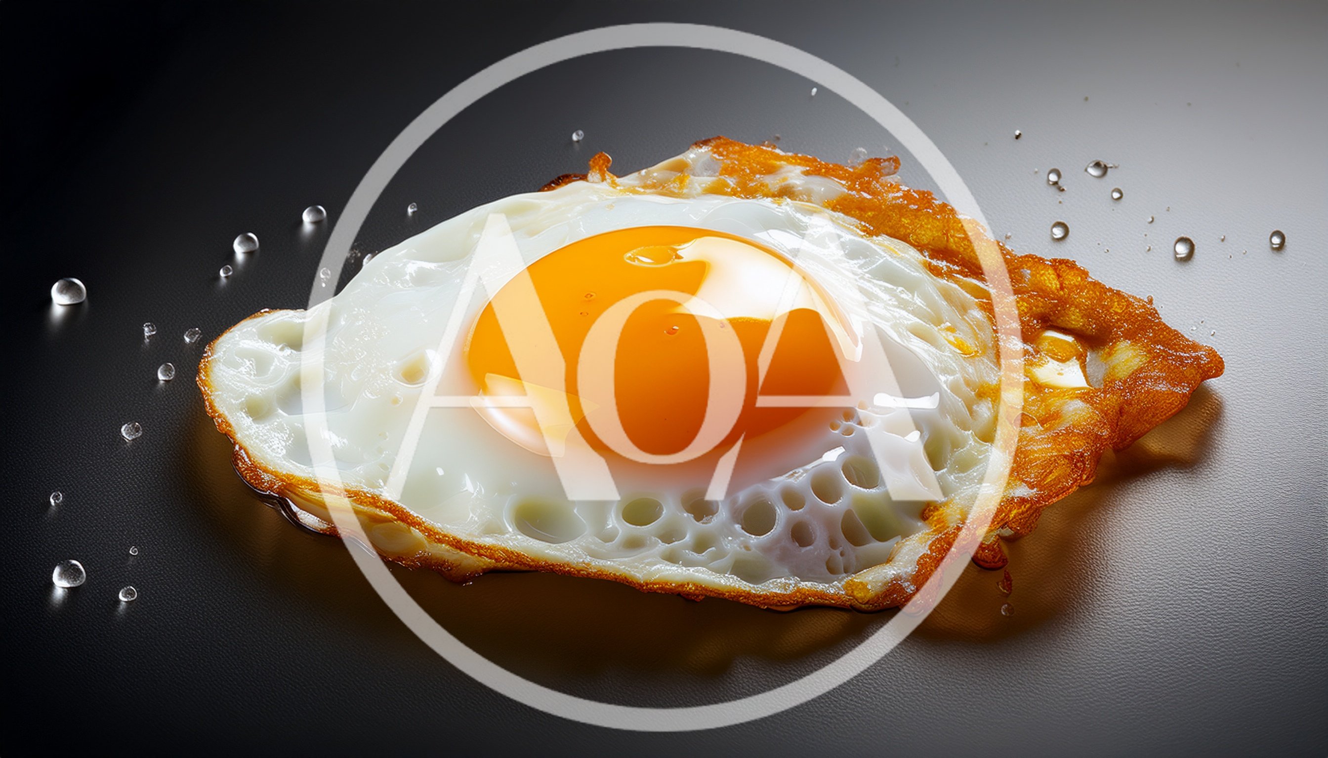 Single Fried Egg on Dark Surface