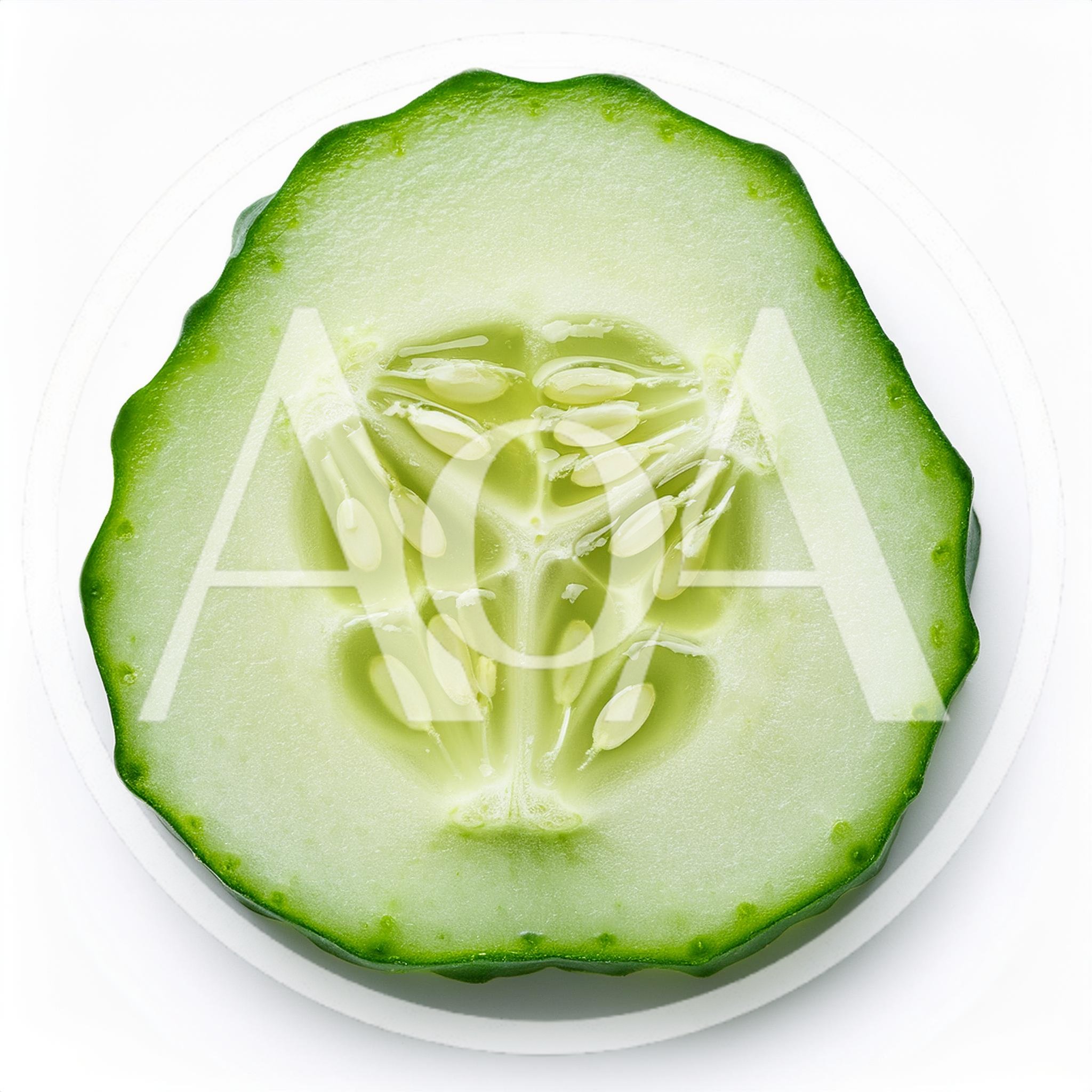 Fresh Cucumber Slice Isolated On White Background