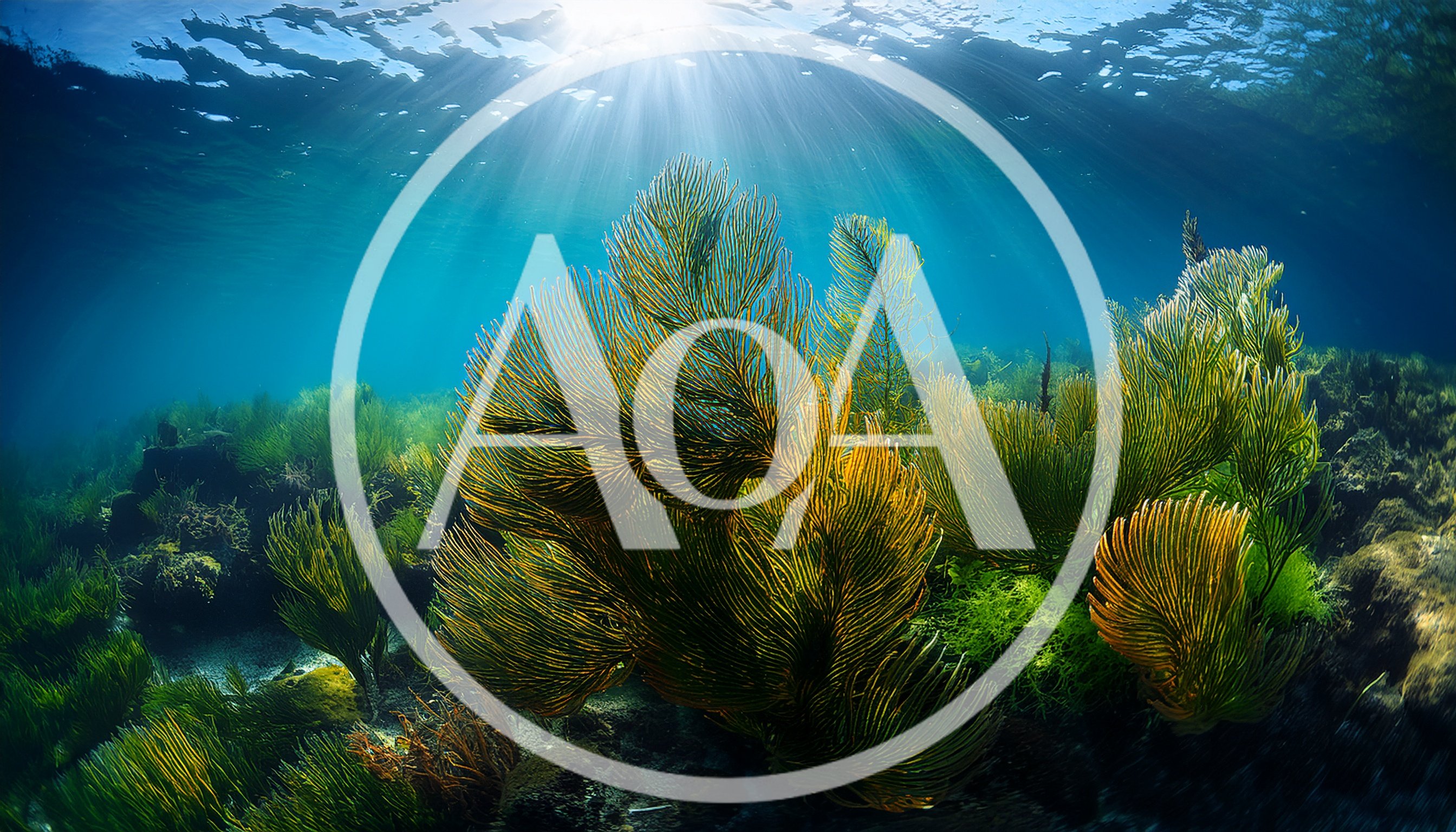 Vibrant Sea Fan Corals Under Sunlit Tropical Waters