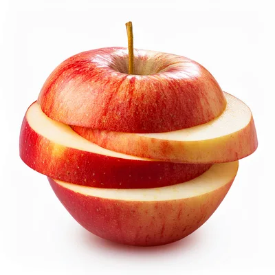 Sliced Red Apple Isolated On White Background