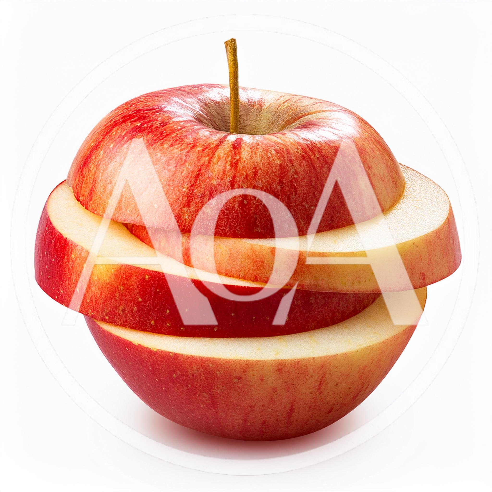 Sliced Red Apple Isolated On White Background