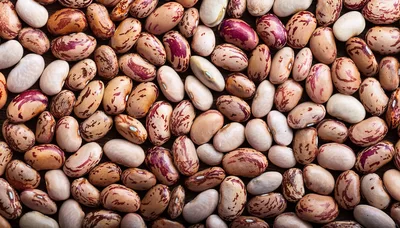 Top View Of Raw Pinto Beans Background
