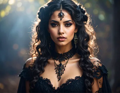 Portrait Of A Beautiful Woman In Gothic Attire